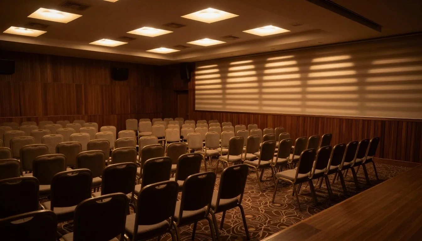 Sala konferencyjna — układ przestrzeni i wyposażenie audiowizualne