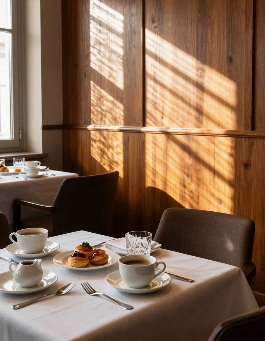 Restauracja hotelowa serwująca śniadania