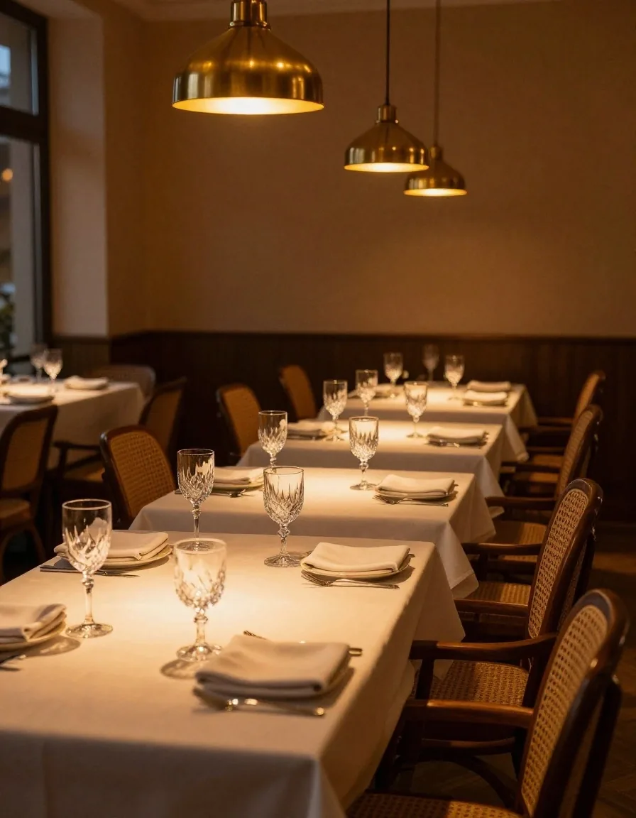 Nakryty stół w restauracji głównej